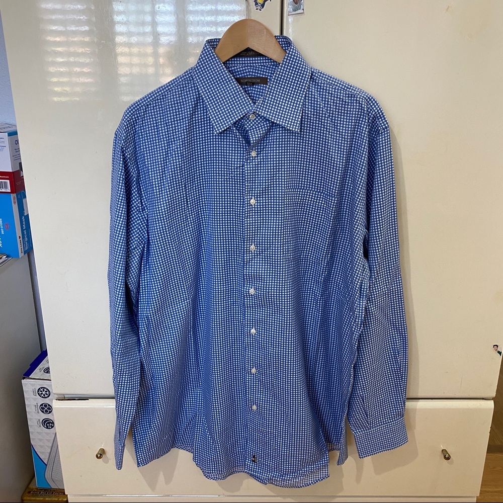 Blue and white Nordstrom long sleeve shirt